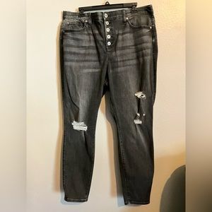 Torrid Black Distressed Skinny Jeans